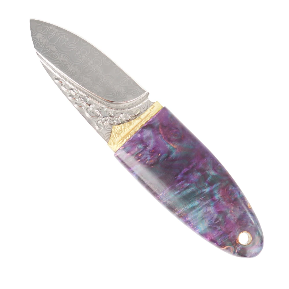 MASALONG импортные Дамасские оливковые фиксированные лезвия прямой нож Открытый