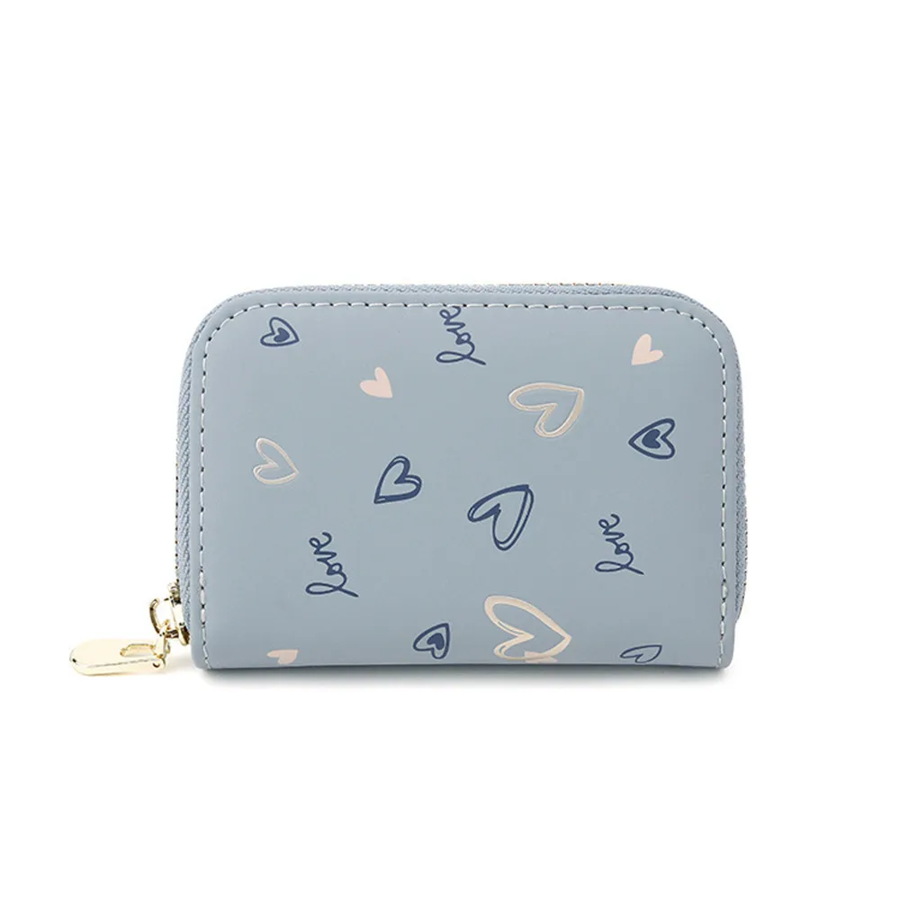 

Women Wallet Zipper Faux Leather Heart Print Money Wallets Coin Organ Card Package Holder PU Lady Purse Clutch