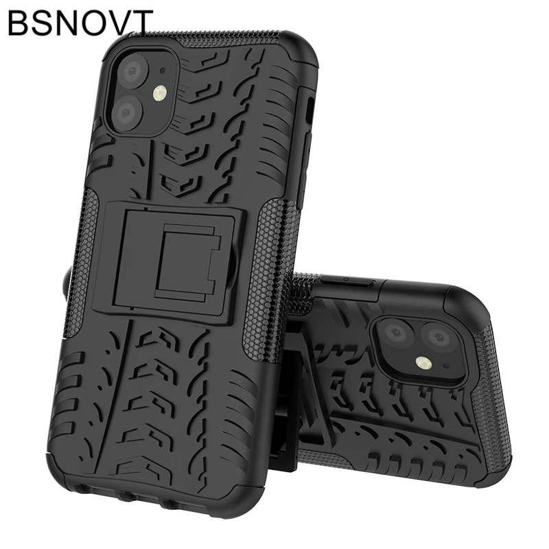 

For Apple iPhone 11 Case Hard PC Armor Phone Holder Anti-knock Phone Cover For iPhone 11 Case For iPhone 11 2019 6.1 inch BSNOVT
