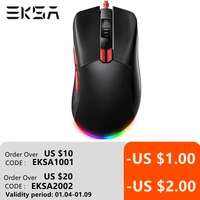 eksa em500 rgb gaming mouse 12400 dpi 1000hz lightweight usb wired gaming mice with 8 programmable buttons for pc laptop