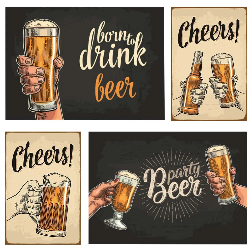 Винтажный металлический оловянный постер с пивом ретро табличка для бара