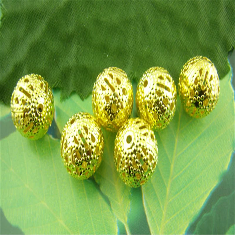 50 шт Doreen Box шарик с филигранью разделительные бусины из железного сплава золотого