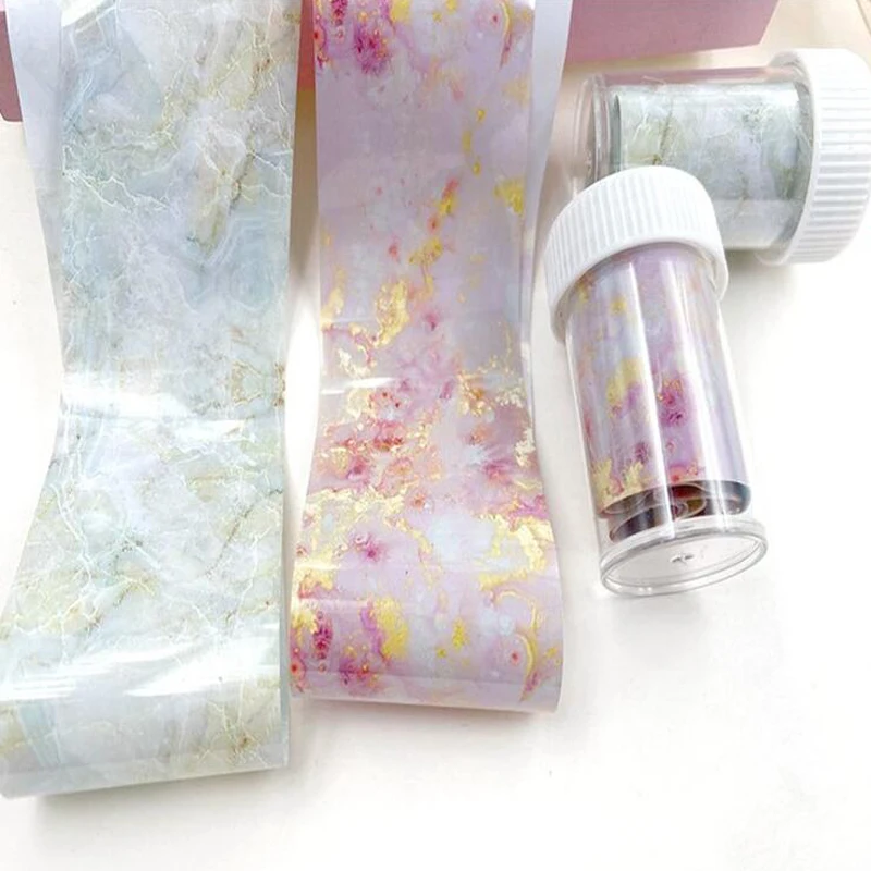 

1 Roll Marble Effect Transfer Foil Nails Shell Gradient Stickers Holo Sky Starry Paper Decal Nail Gel Wraps Manicure Tips