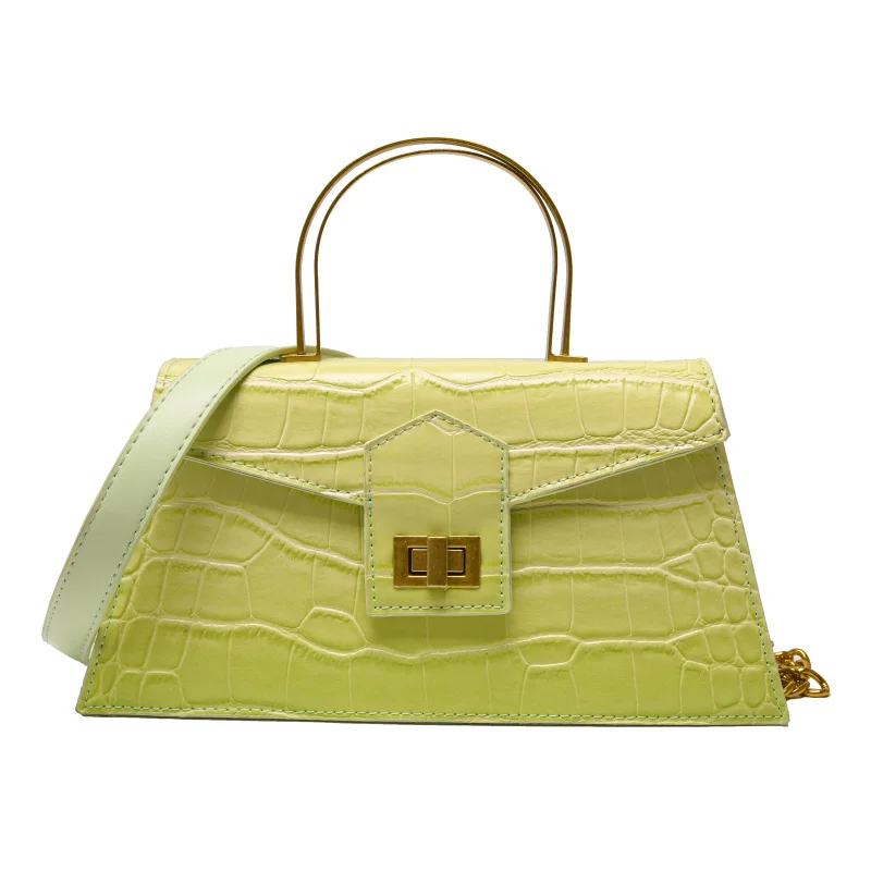 

Trapezoid Design Stone Pattern PU Leather Crossbody Bags 2021 Summer Luxury Brand Simple Fashion Shoulder Handbags and Purses