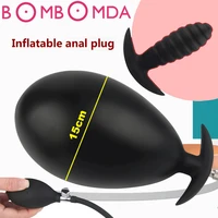inflatable anal plug expandable butt plug with pump anal dilator massager adult products silicone anal sex toys for women men