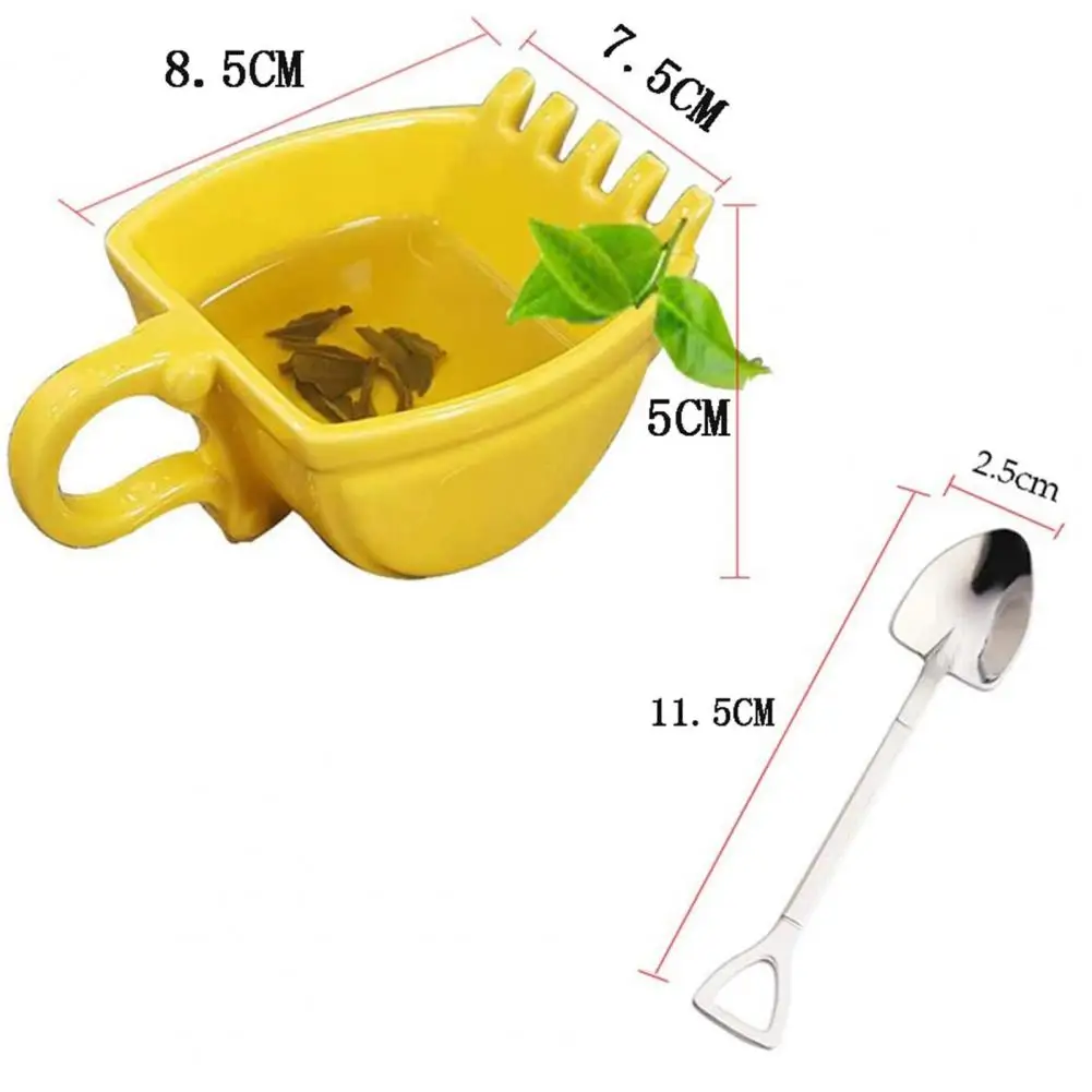 

Creative Excavator Shape Coffee Cup Water Mugs Cup with Spoon With Shovel Shape For Home Cafes