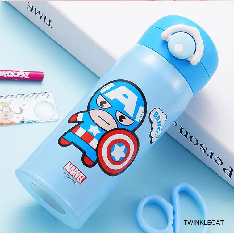 captain Blue 350 мл детский термос, Термокружка для воды, чашка для кормления с безопасной пряжкой,, детский школьный чайник, Термокружка Из Нержавеющей Стали - Цвет: captain Blue