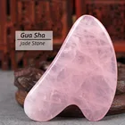 Массажер гуашный для лица, Нефритовый камень, розовый кварц