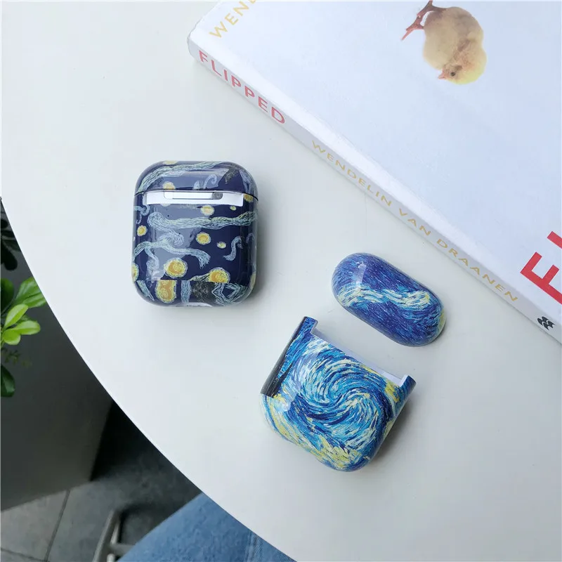 Жесткий чехол Art Van Gogh Painting для Airpods 1 2 противоударный зарядки ПК Pro Fundas|Аксессуары
