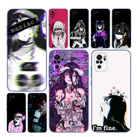 for xiaomi redmi note 4x 5a 5 6 7 8t 8 9t 9s 9 10 10s 11 pro max soft tpu sad anime aesthetic senpai transparent phone case
