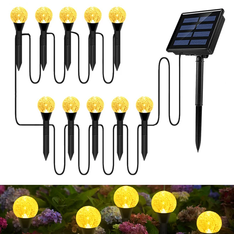 

Solar garden light, outdoor garden decoration, bubble ball light string, landscape plug-in type solar lawn light