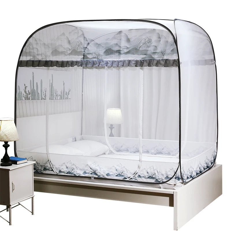 

Складная Yurt москитная сетка 2-метровая кровать Бытовая установка-бесплатно 1,8 м стеганая проверка анти-Осенняя детская противомоскитная сетка на кровать