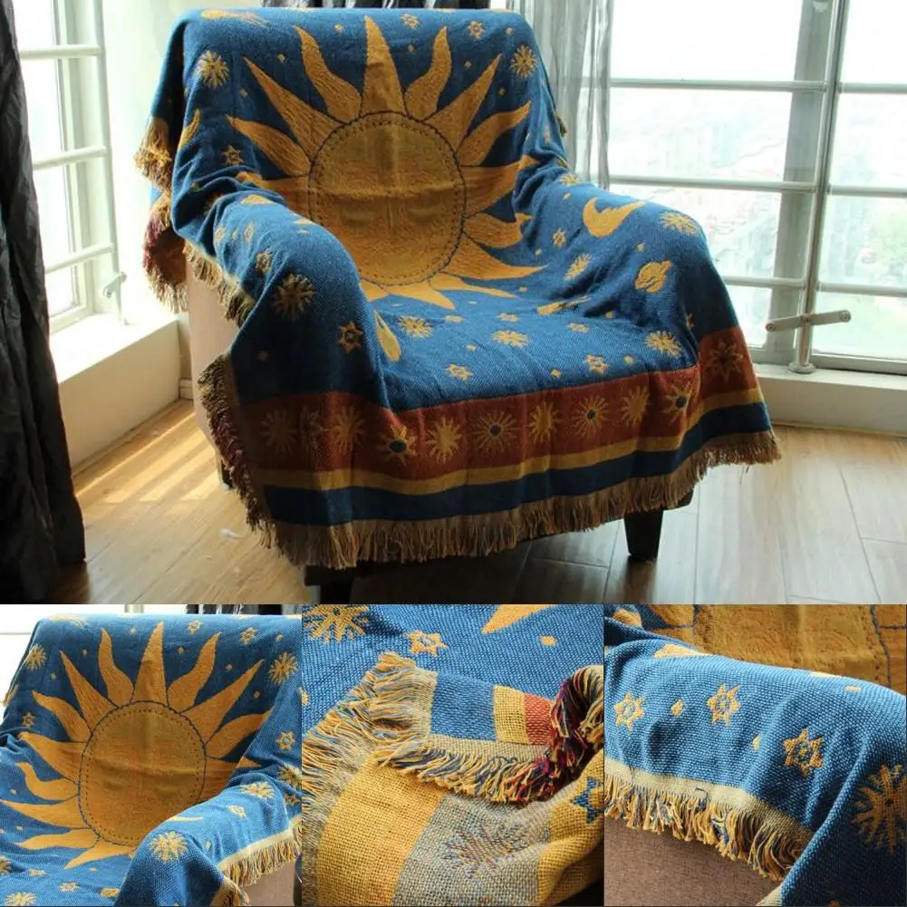 Многофункциональное повседневное этническое племенное богемное вязаное одеяло