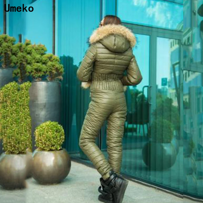 Новинка зимние комбинезоны Umeko с капюшоном парка хлопковой подкладкой теплый