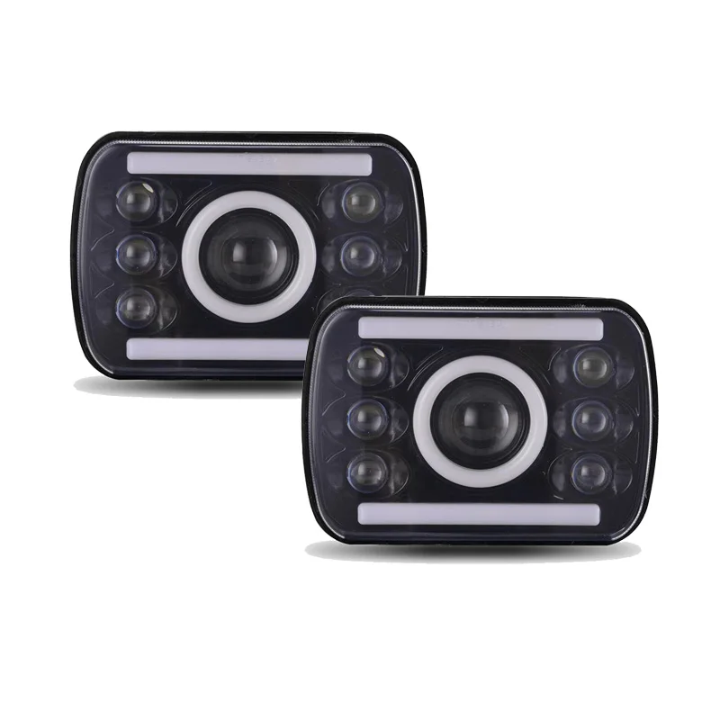 2 шт. светодиодный фары 5x7 7x6 фары Hi/Low Sea светодиодный луч H4 штекер 6054 H5054 Jeep Wrangler YJ XJ Cherokee ГРУЗОВИК Ford Van