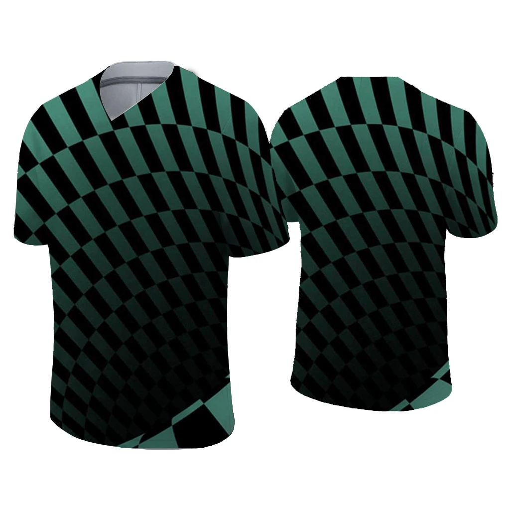 

Men's High Quality Oversized T-shirt Comfortable 3D Geometric Graphic V-neck Printed V-neck Top Short Sleeve Harajuku t-shirts