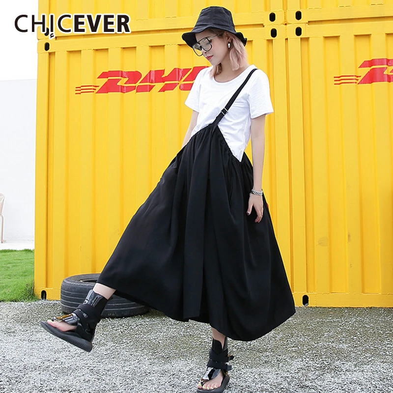 Женский комплект из двух предметов CHICEVER асимметричная короткая футболка с