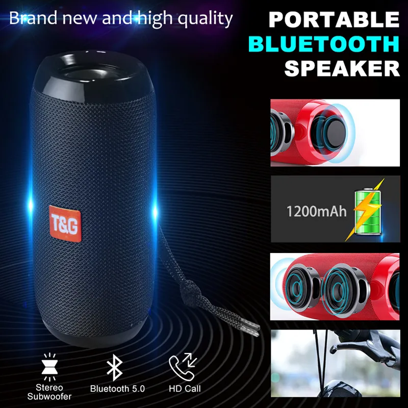 tg117 dual diaphragm bluetooth speaker outdoor portable waterproof wireless bluetooth card mini gift mini speaker free global shipping
