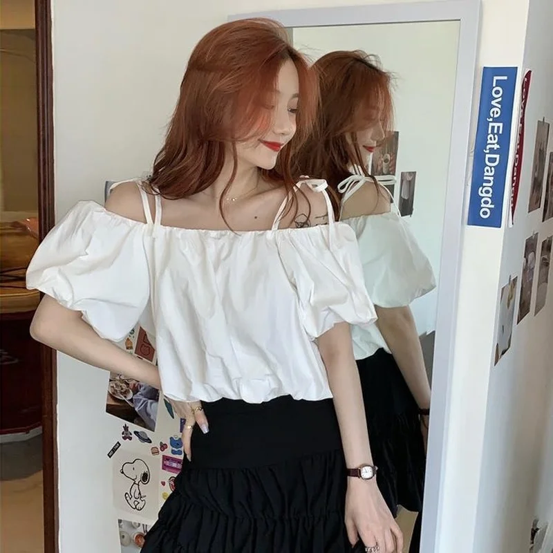 Блузка женская однотонная укороченная универсальная Классическая для вечеринок