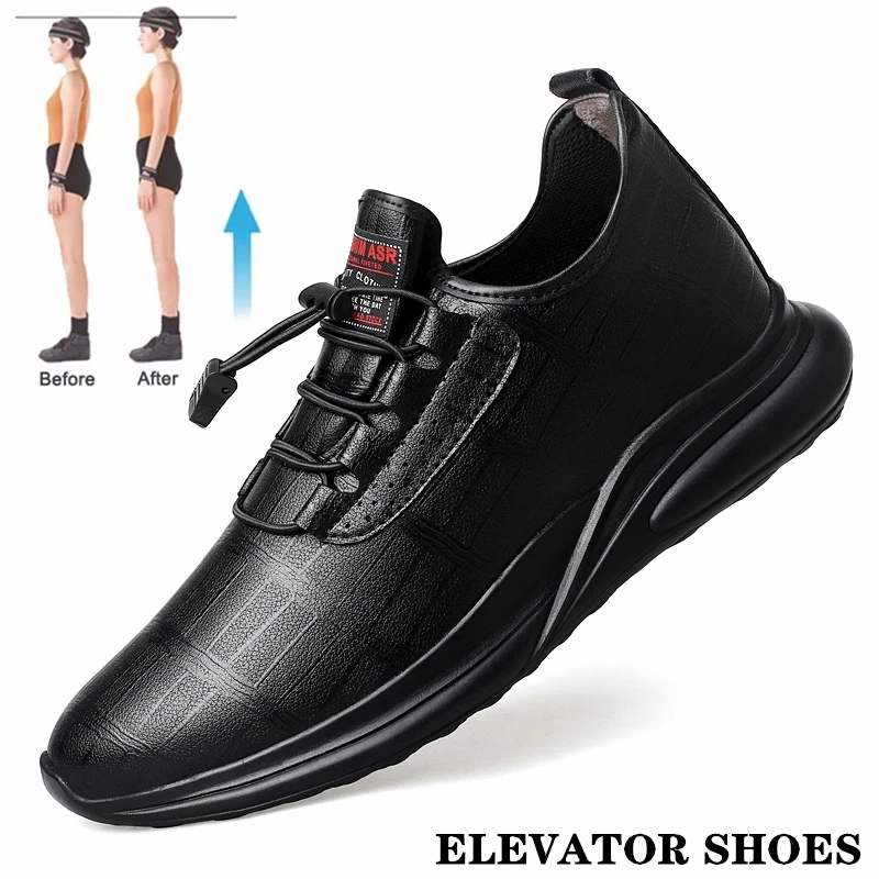 

New Leather Shoes Men Casual Shoes Men Shoes Driving Shoes Men Loafers Mocassins Sneakers Men Elevator Shoes Insoles 6-8CM