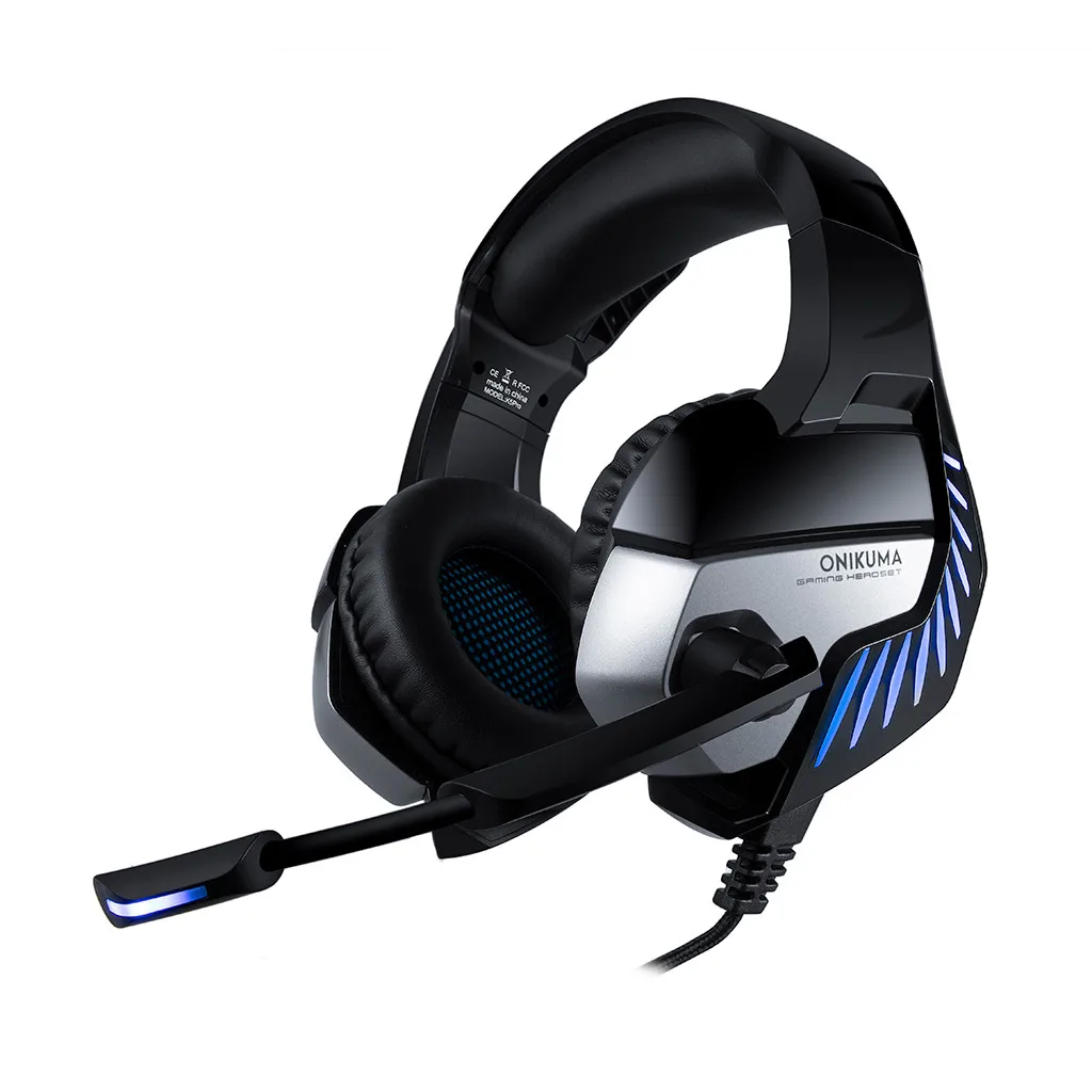 Наушники проводные Onikuma K5 Pro Shocking Bass Игровые наушники с микрофоном гарнитура наушники fone de ouvido auriculares