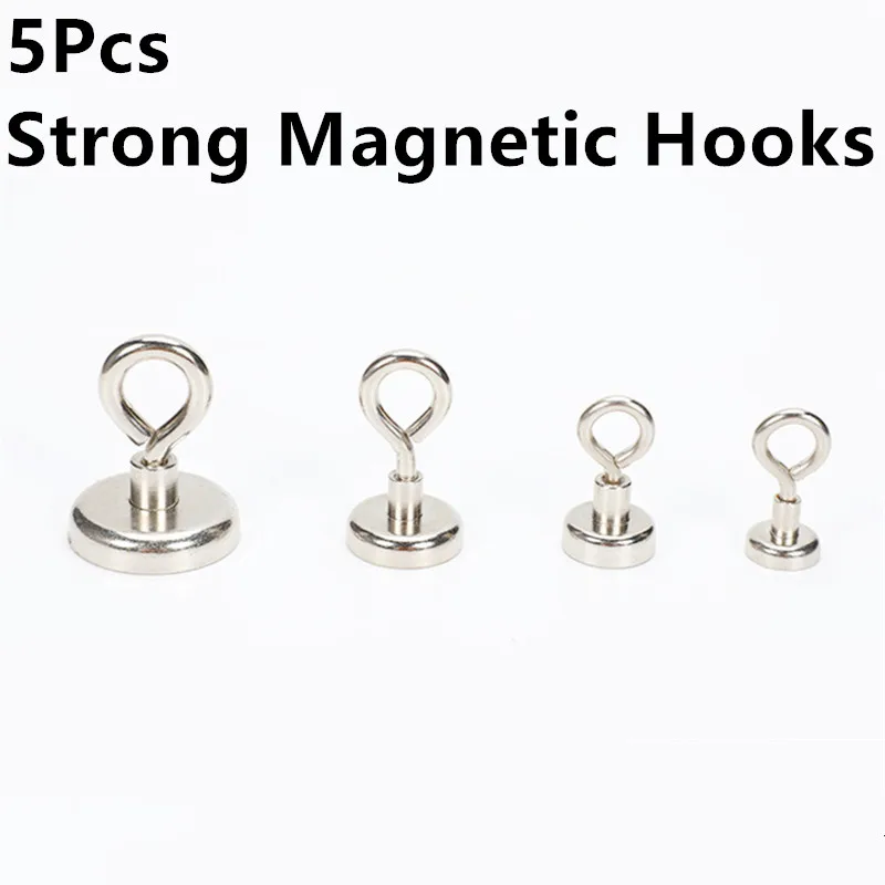 

Магнитные подвесные крючки мощный неодимовый магнит, 5 шт., сильный редкоземельный Магнитный Крючок для дома, кухни, настенный крючок