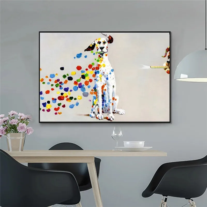 

Wall Art Colorful Dog Canvas Print Animal Painting Animal Picture Posters and Prints Wall Art Picture for Home Decor Canvas