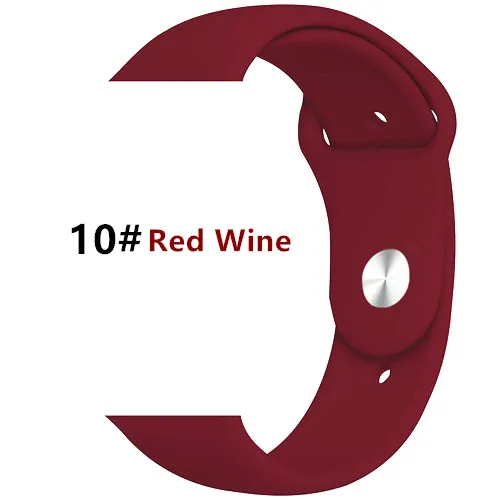 red wine 10 Спортивный ремешок для apple watch band 44 мм 40 мм correa iwatch band 42 мм 38 мм силиконовый браслет apple watch 5 4 3 2 1 Аксессуары - Цвет ремешка: red wine 10