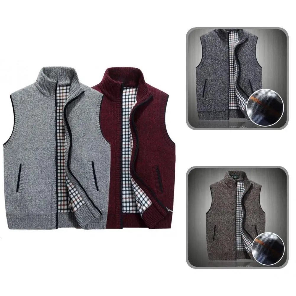 

Autumn Vest Cardigan Winter Waistcoat Thicken Zip-up Stylish Plush Winter Waistcoat