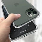 Прозрачный ударопрочный Мягкий силиконовый чехол для iPhone 12 11 Pro Max X XR XS 8 7 6 6S Plus SE 2020, силиконовый защитный чехол 360
