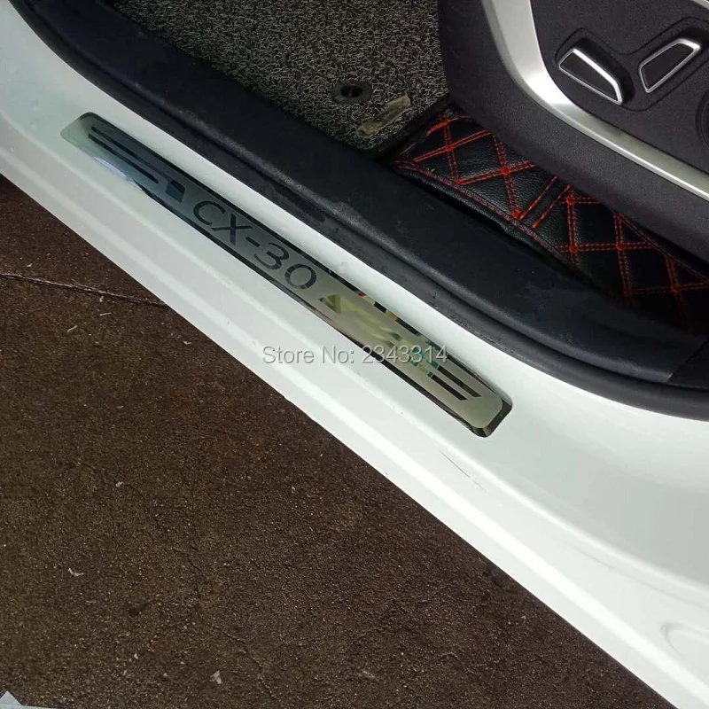 

Auto Accessories For Mazda CX-30 CX30 Door Sill Pedal Stainless Steel Sticker Strip Protectors Car Styling Guard 2019 2020 4pcs