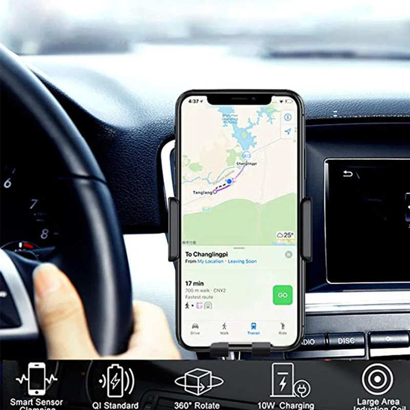 Беспроводное Автомобильное зарядное устройство для samsung Galaxy Note 10 Plus iPhone 11 Pro X XS Max XR вентиляционное отверстие Авто зажимной держатель для быстрой зарядки