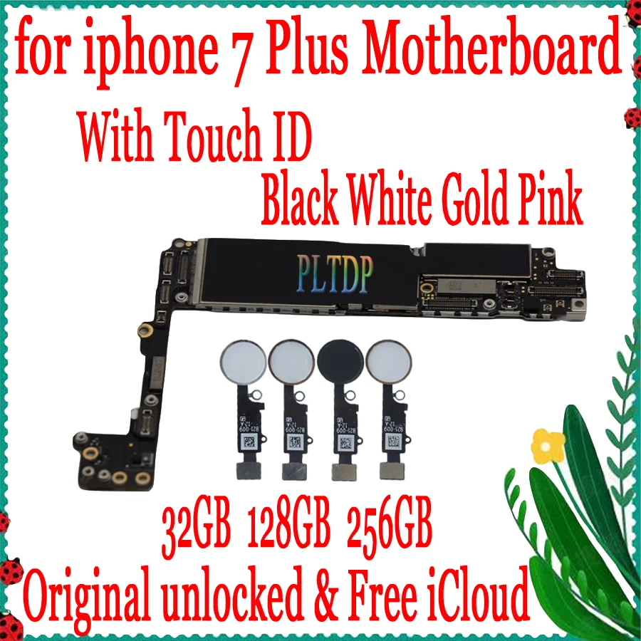 Бесплатная материнская плата iCloud для iPhone 7 Plus с чипами оригинальная