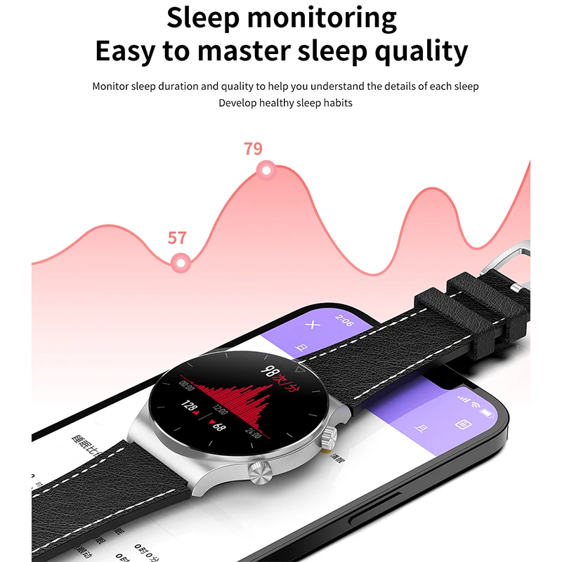 

Smart bracelet dynamic heart rate sleep bluetooth call music player men and women sports waterproof smartwatch for iOS Android