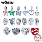 Подвеска женская из серебра 925 пробы в виде сердца и бабочки