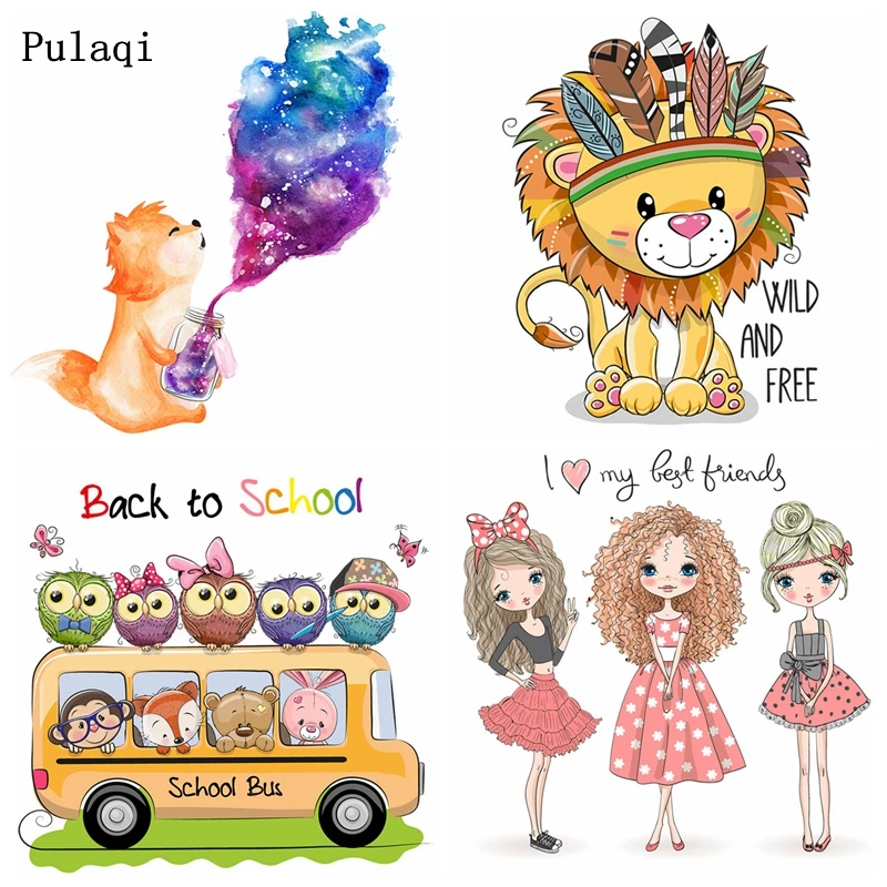 Pulaqi Переводные Единорог Сова Птица тепло для переноса утюгом патч виниловые