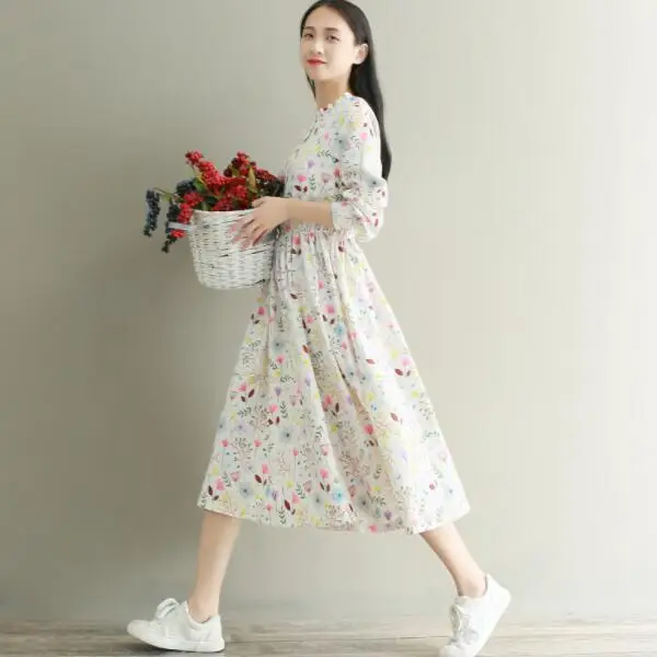 Mori Girl женский халат гофрированный вельветовый Vestidos De Festa с длинным рукавом