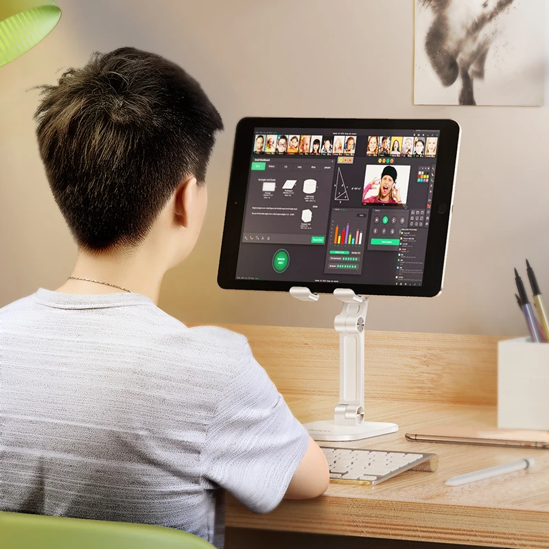 ph34 excelente double folding desktop stand 4 7 13 inch mobile phone tablet stand foldable iphone samsung xiaomi huawei free global shipping