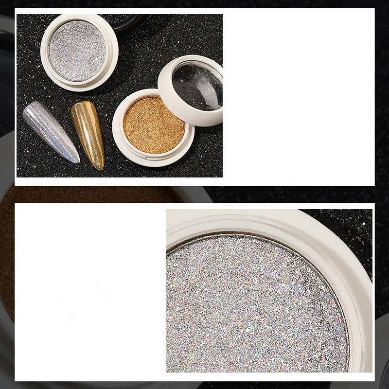 Твердый волшебный зеркальный порошок для ногтей лазерное зеркало супер