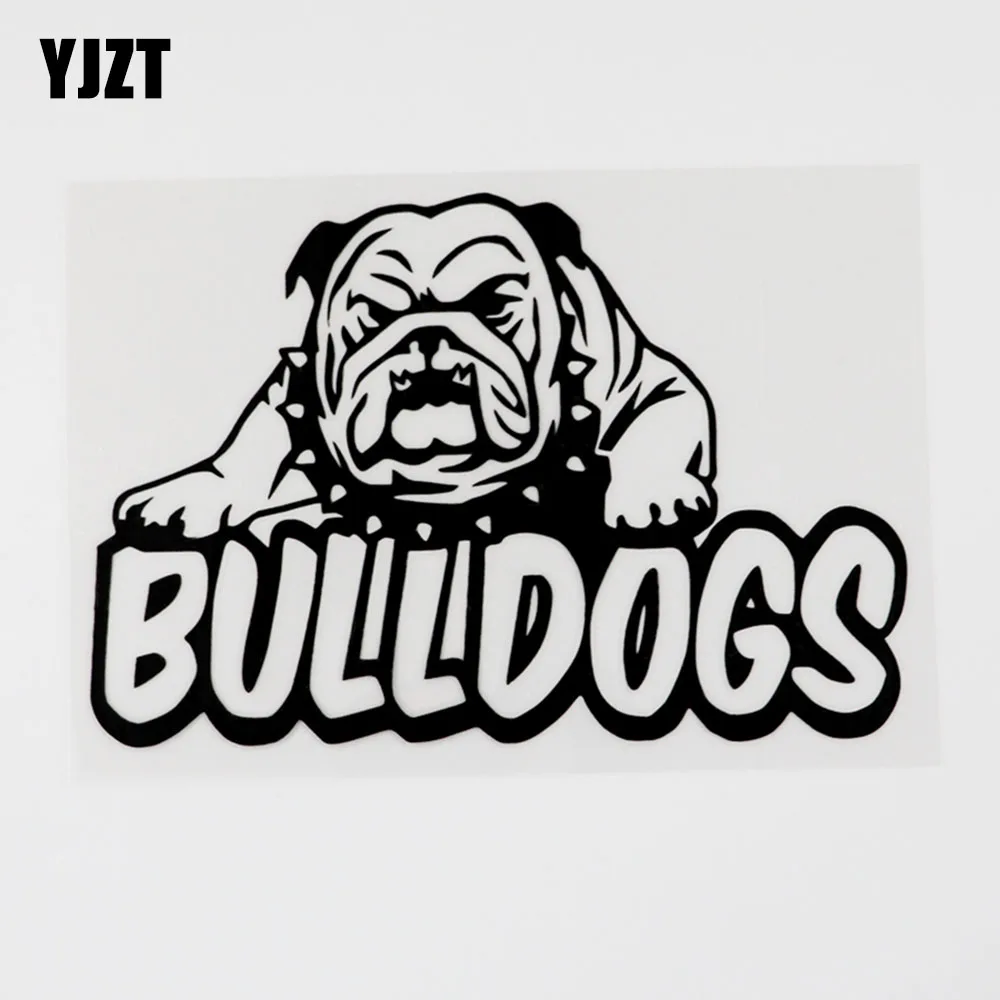 

YJZT 15CMX10.1CM Originality Decal Animal Bulldogs Vinyl Car Sticker Black/Silver 8C-0065