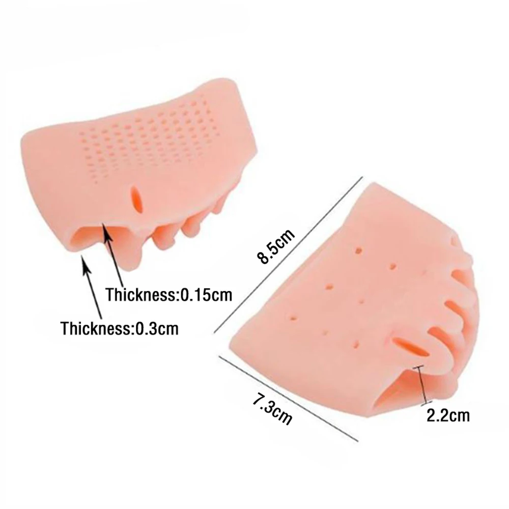 

2pcs/pair New Silicone Comfortable Toe Braces 5-holes Hallux Valgus Straightener Orthodontic Foot Toe Braces For Foot Care