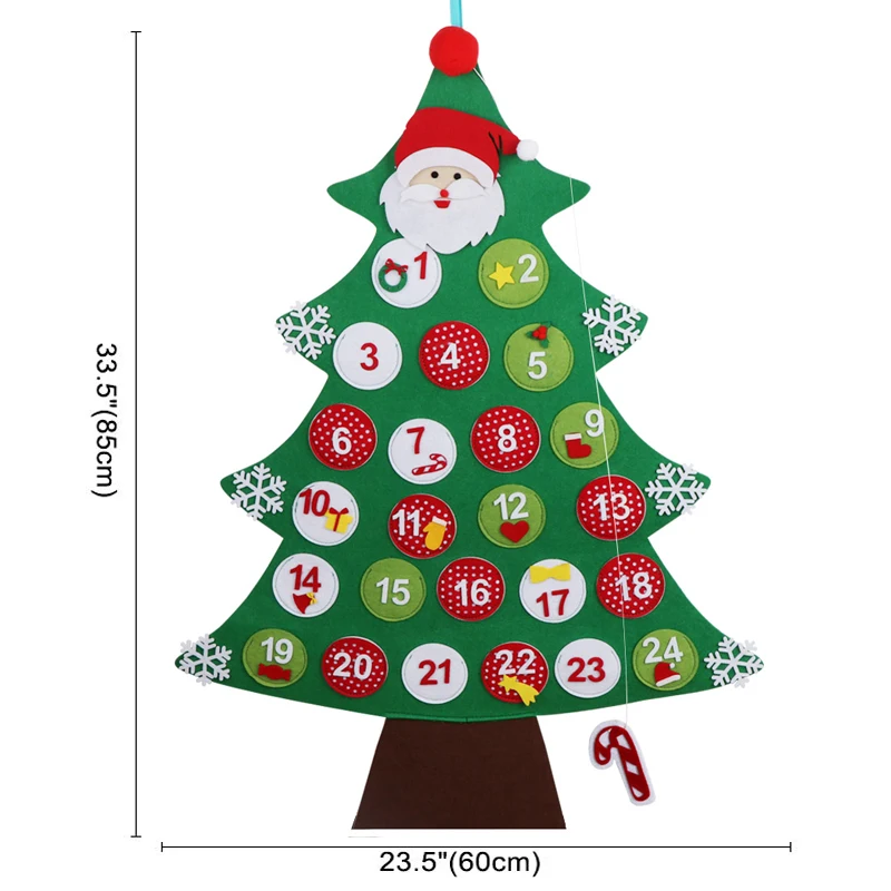 Tree Date 1-24 OurWarm DIY войлочные елочные украшения для детских игрушек новогодняя елка для Новогодняя дверь настенные подвесные украшения Navidad - Цвет: Tree Date 1-24