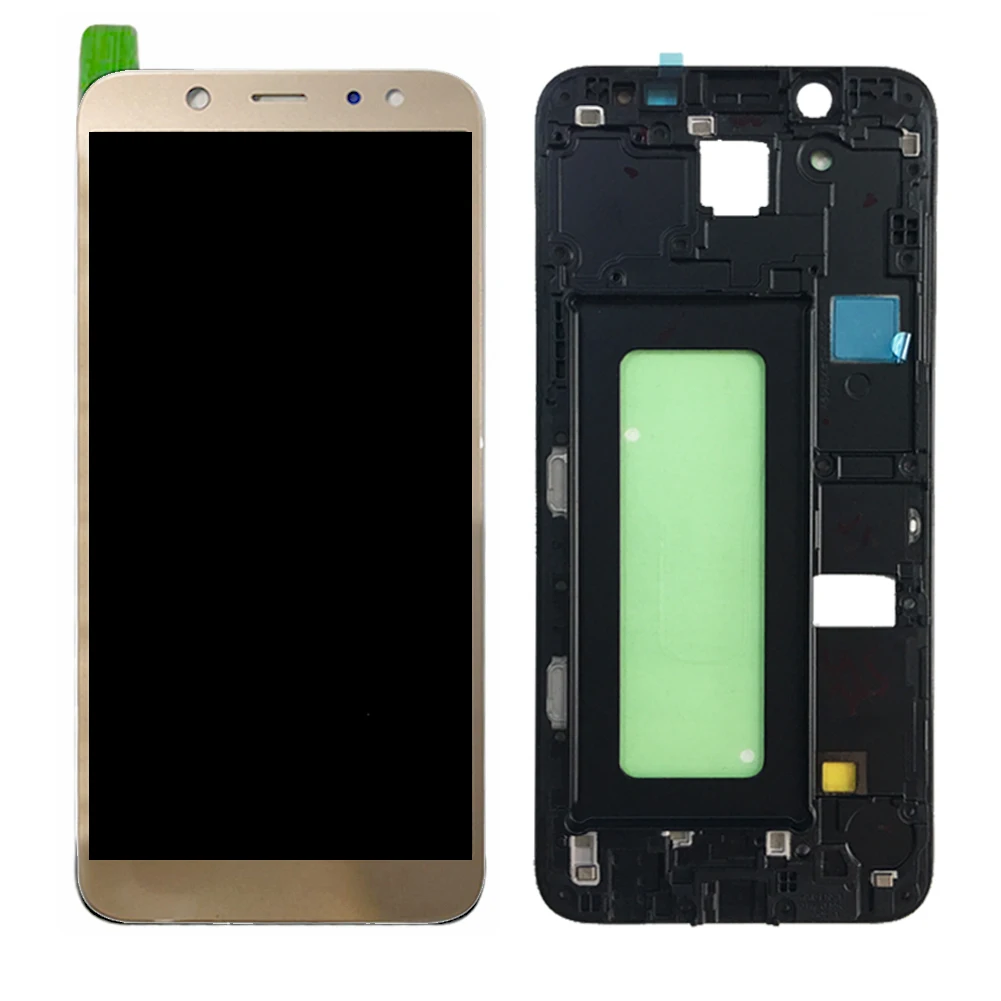 gold with frame SZHAIYU 5,6 ''A600 ЖК-дисплей для samsung Galaxy A6 A600F ЖК-экран сенсорный дигитайзер с рамкой sm-a600f A600FN - Color: gold with frame