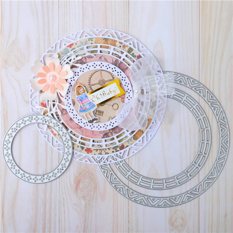 InLoveArts круглые звезды Рамка металлический Трафаретный вырубной штамп вложенные