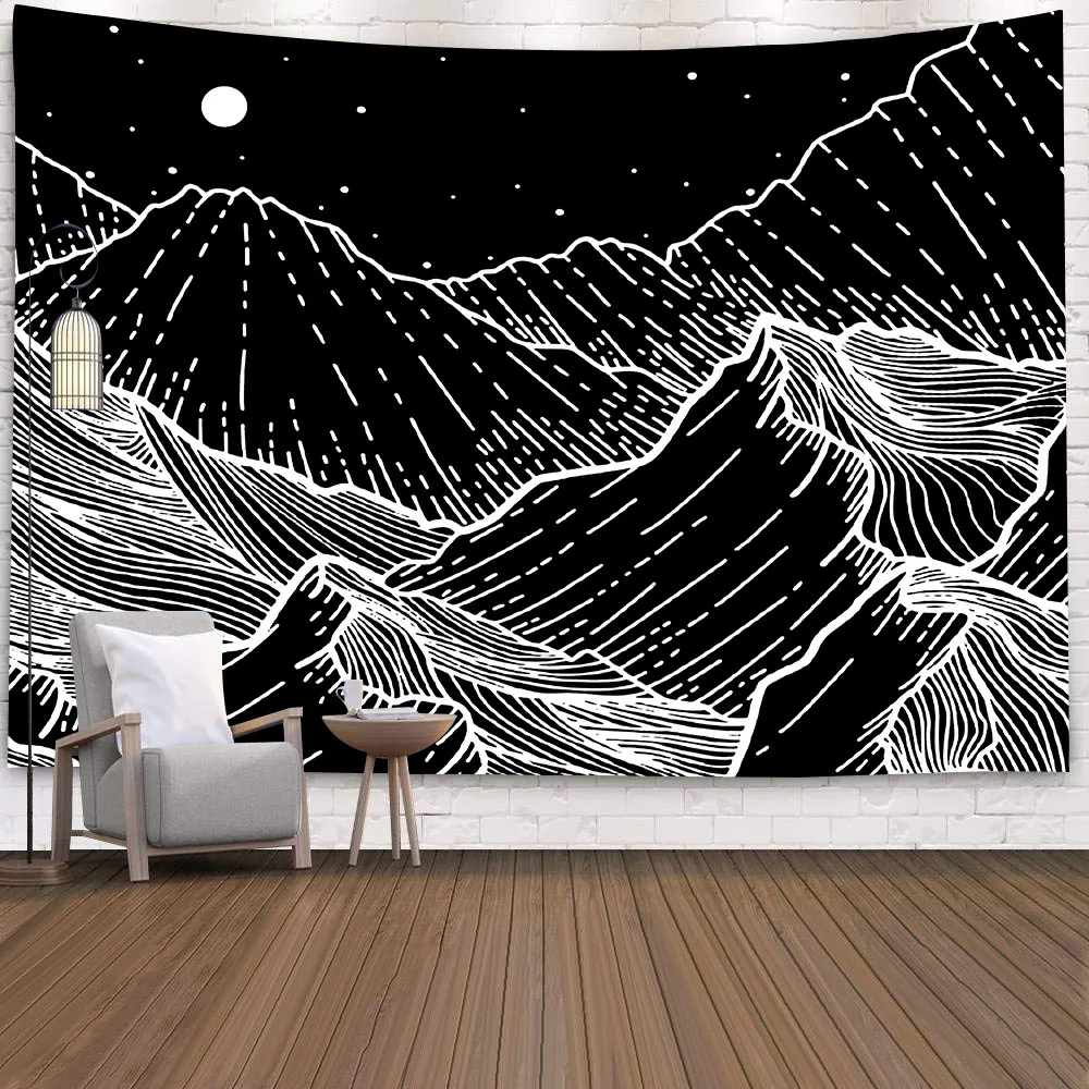 Индийский гобелен с мандалой настенный Подвесной Настенный солнцем луной Таро