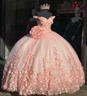 Очаровательное бальное платье розовые Бальные платья с кружевной аппликацией Бисер сладкий 16 платье нарядные платья Свадебные платья 15,