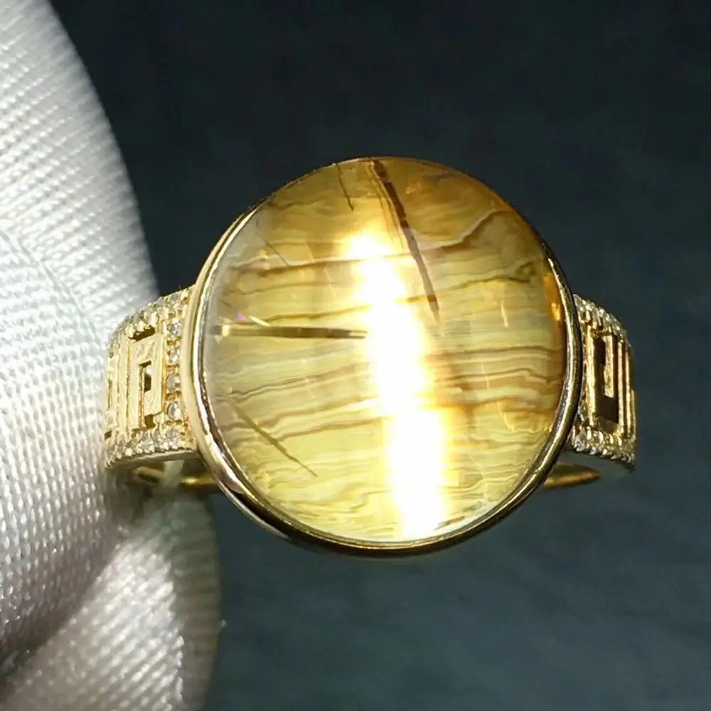 Ювелирные изделия из настоящего 18-каратного золота натуральный рутилированный