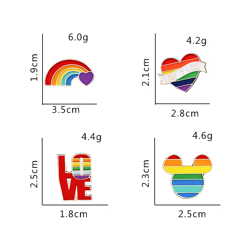 Броши на булавке с разноцветными эмалированными значками в виде мультяшного