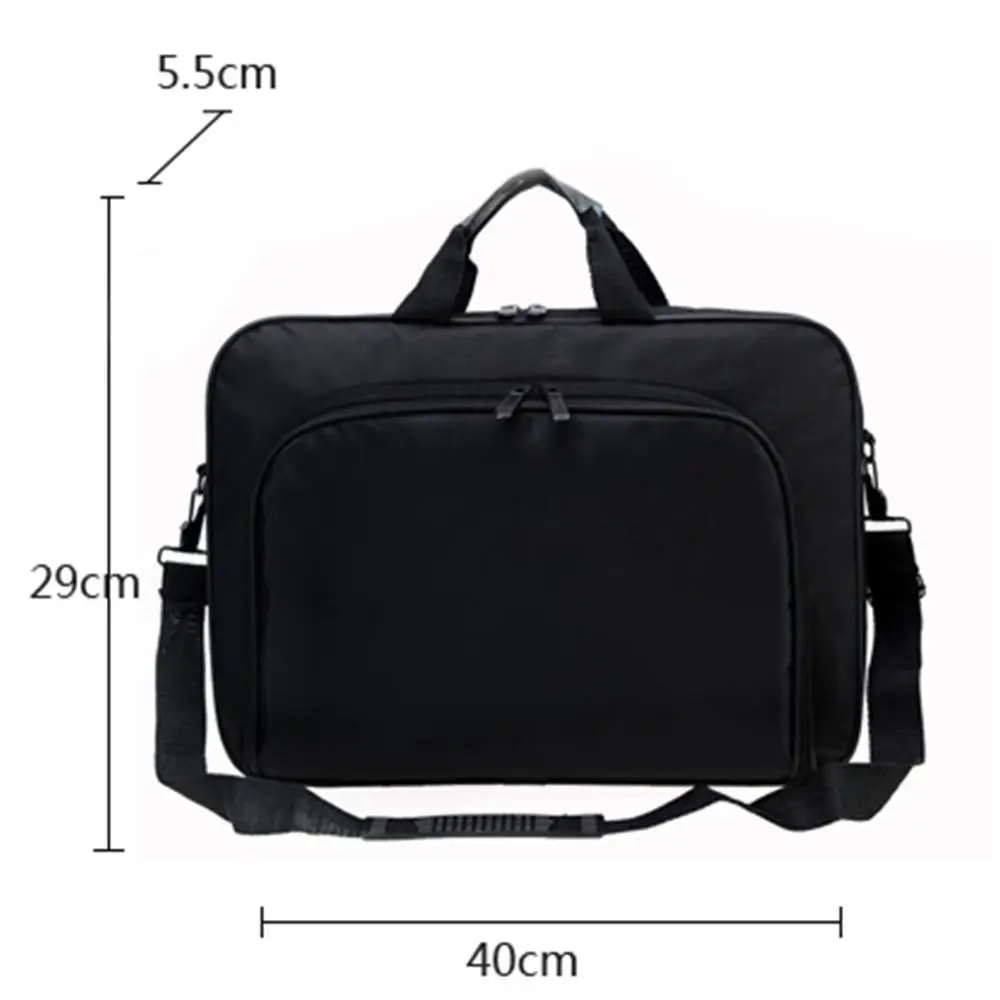 

ALLOYSEED Business Laptop Bag Portable Nylon Computer Handbags Zipper Shoulder Simple Laptop Shoulder Handbag Briefcase Black