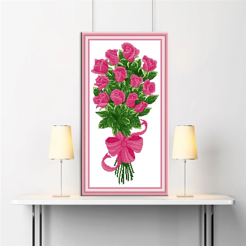 Joy Sunday counted cross stitch The rose Cotton Thread Painting 11CT14CT DIY Needlework Kits Embroidery DMS Cross Stitch | Дом и сад